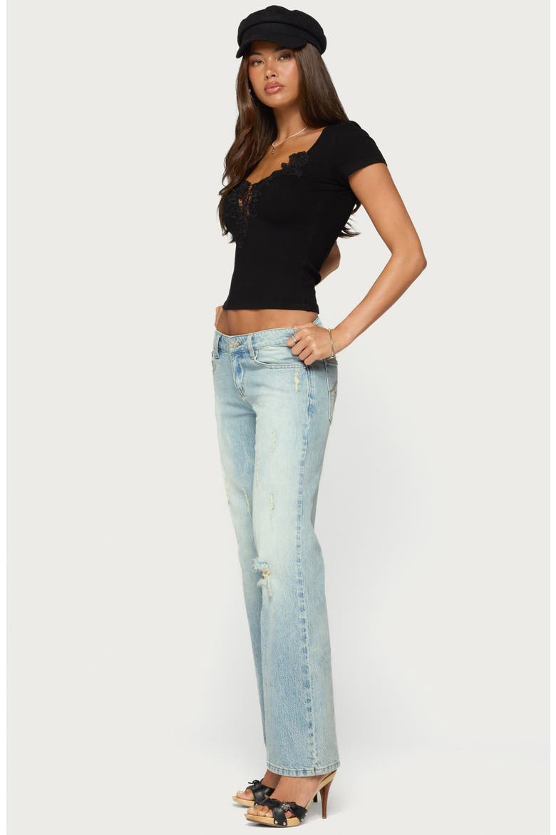 Aino Crochet Ribbed Top, Alternate, color, BLACK