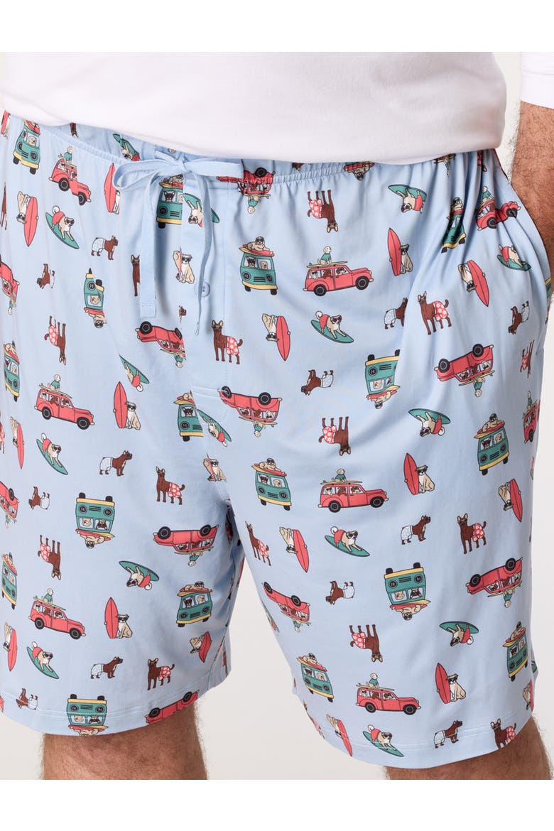 Big & Tall Dog Print Lounge Shorts, Alternate, color, BLUE MULTI