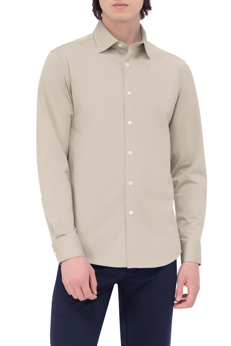 James OoohCotton® Button-Up Shirt, Main, color, STONE