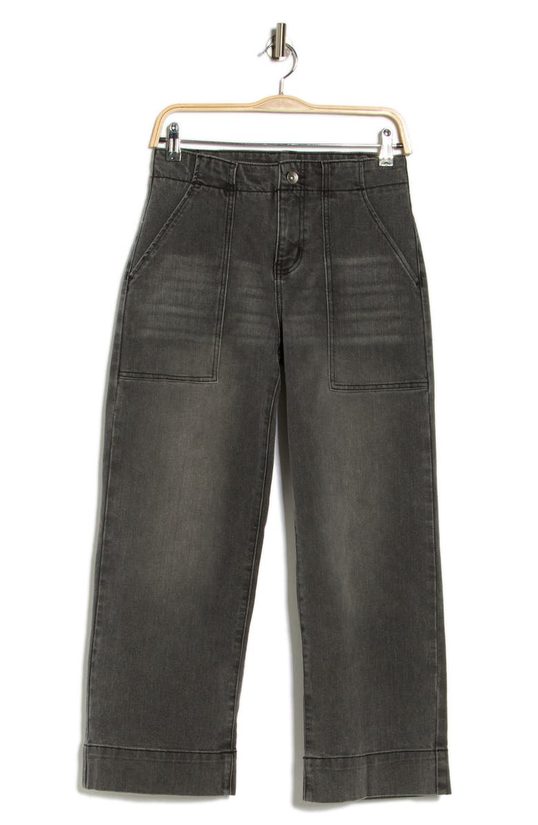 Sanctuary Ali Ankle Crop Wide Leg Jeans, Alternate, color, Dark Smoke