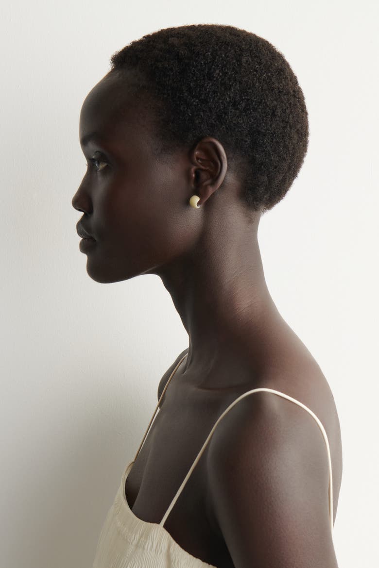Mini Half-hoop Earrings, Alternate, color, BUTTER YELLOW