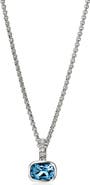 John Hardy Heishi Sterling Silver London Blue Topaz Pendant Necklace