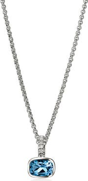 John Hardy Heishi Sterling Silver London Blue Topaz Pendant Necklace