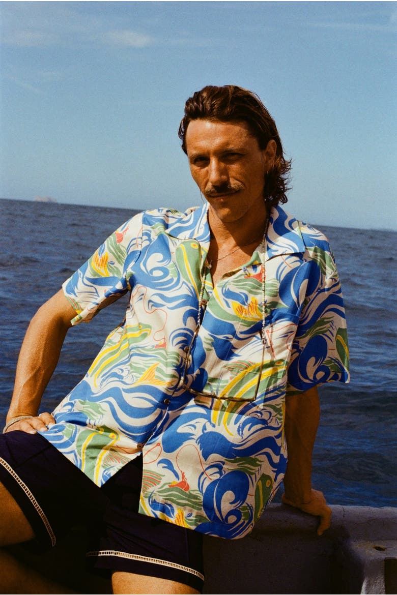 Perfect Cast Cabana Top, Alternate, color, Blue