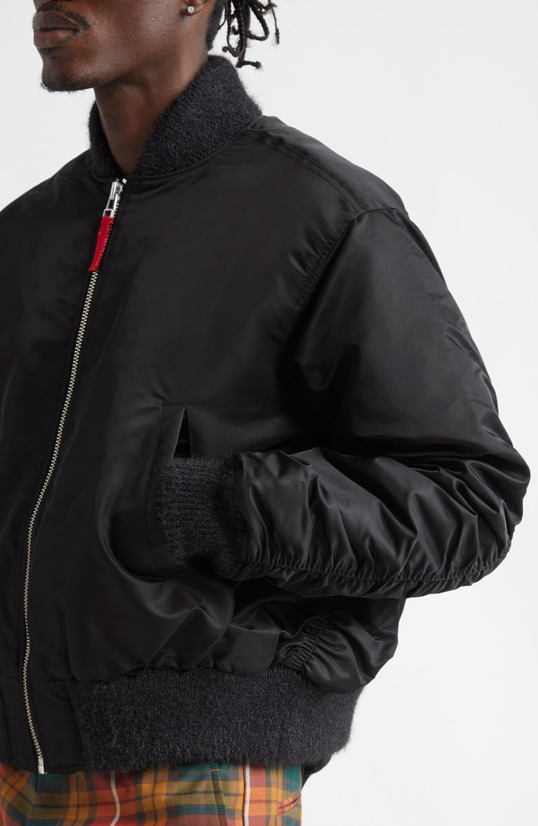STOCKHOLM SURFBOARD CLUB Nylon Bomber Jacket, Alternate, color, Black