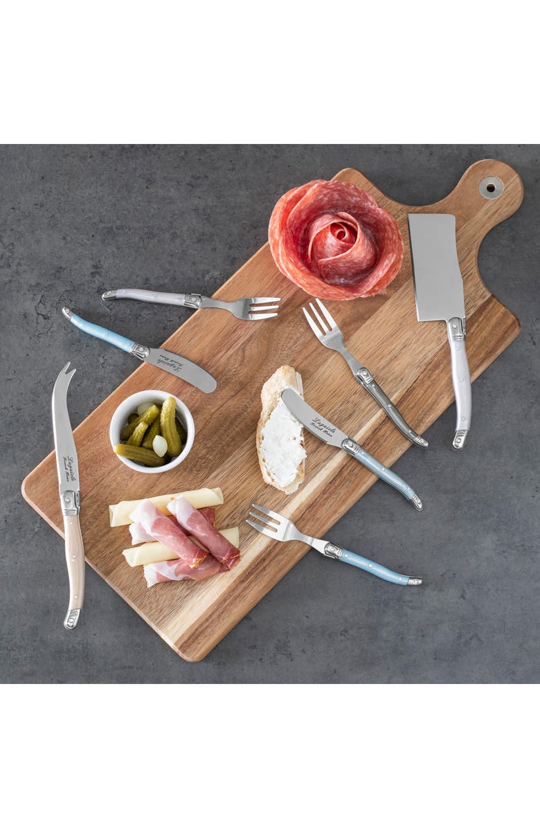 FRENCH HOME Laguiole 11-Piece Cheese Flatware Set, Alternate, color, Pearlized Multicolor