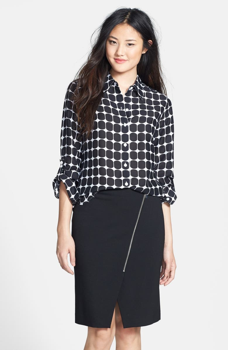 Foxcroft Mod Dot Print Shirt, Main, color, 