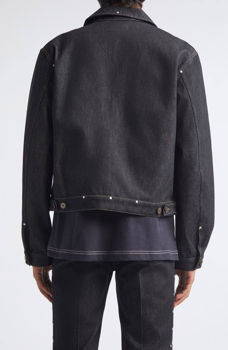 Lemaire Studded Denim Trucker Jacket, Alternate, color, Slate