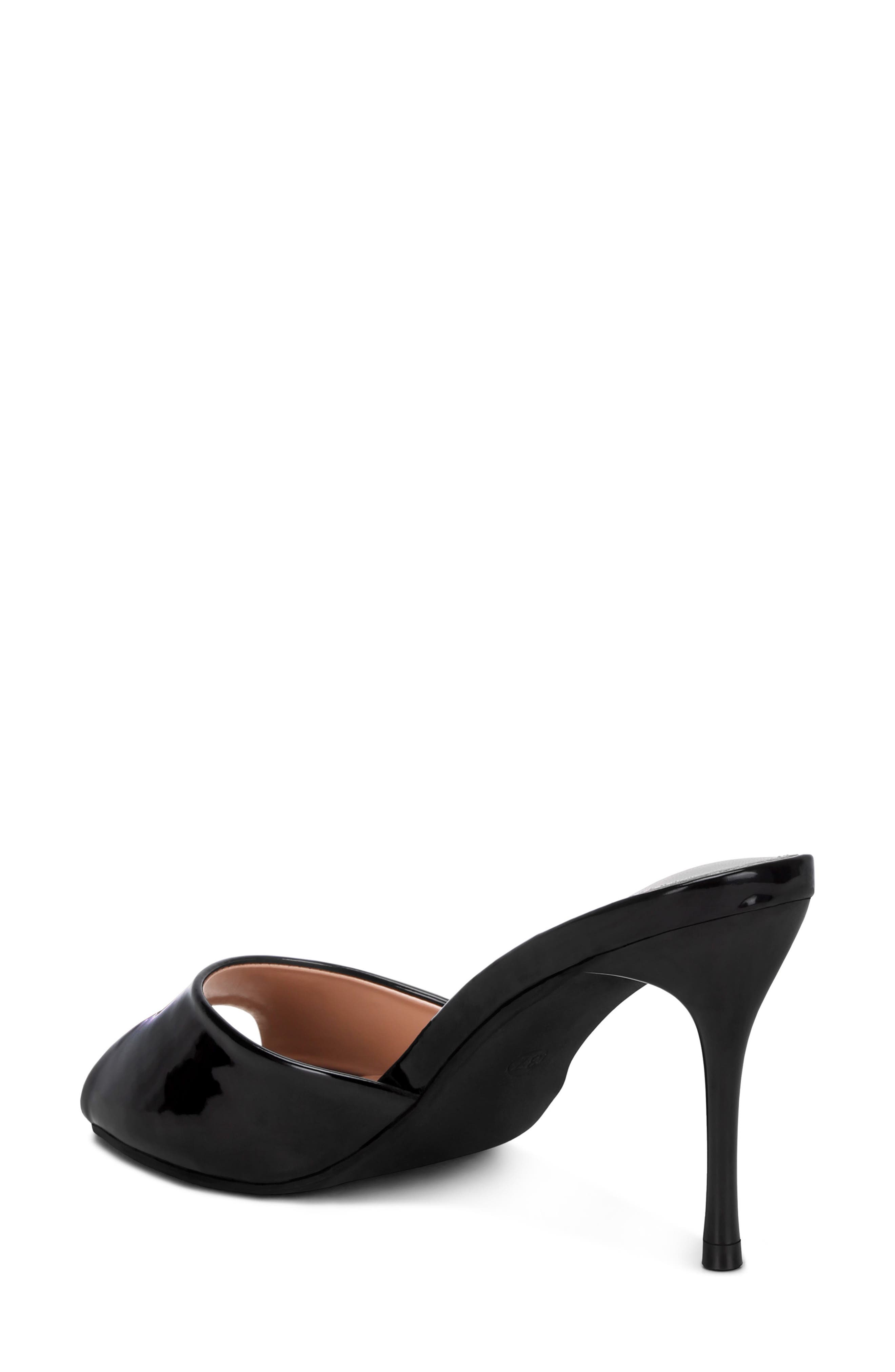 LONDON RAG Lilith Peeptoe Slide Sandal, Alternate, color, Black