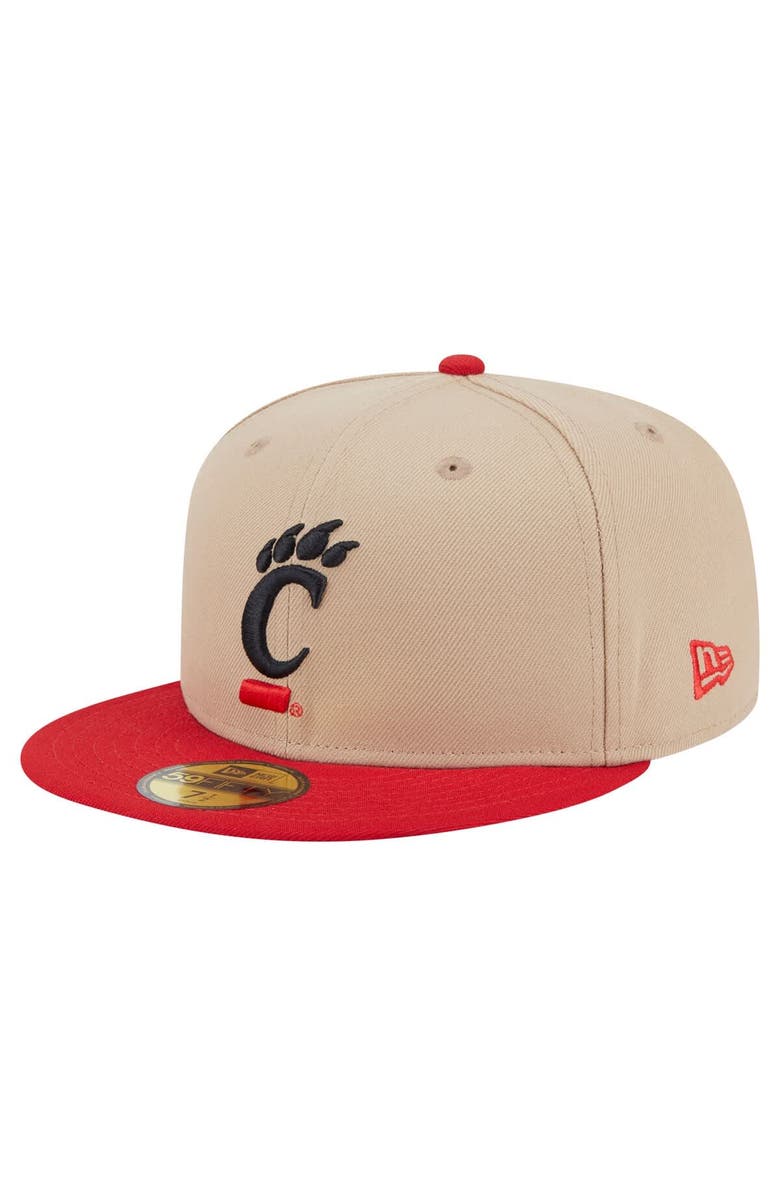 New Era Men's New Era  Khaki Cincinnati Bearcats Two-Tone 59FIFTY Fitted Hat, Main, color, Khaki