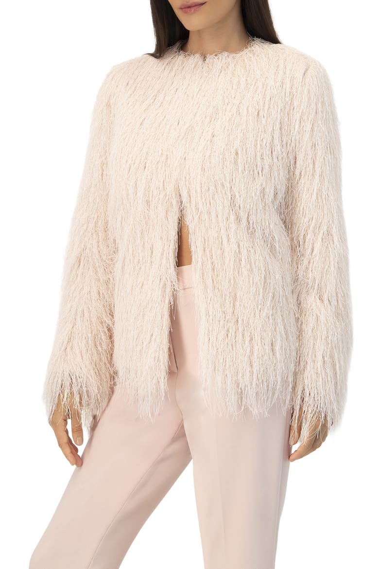 Fringe Coat with Snap Closures, Alternate, color, Dusty Pink