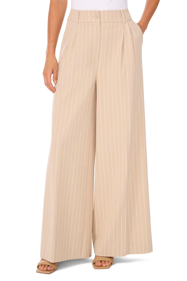 Pinstripe Wide Leg Pants, Main, color, OXFORD TAN