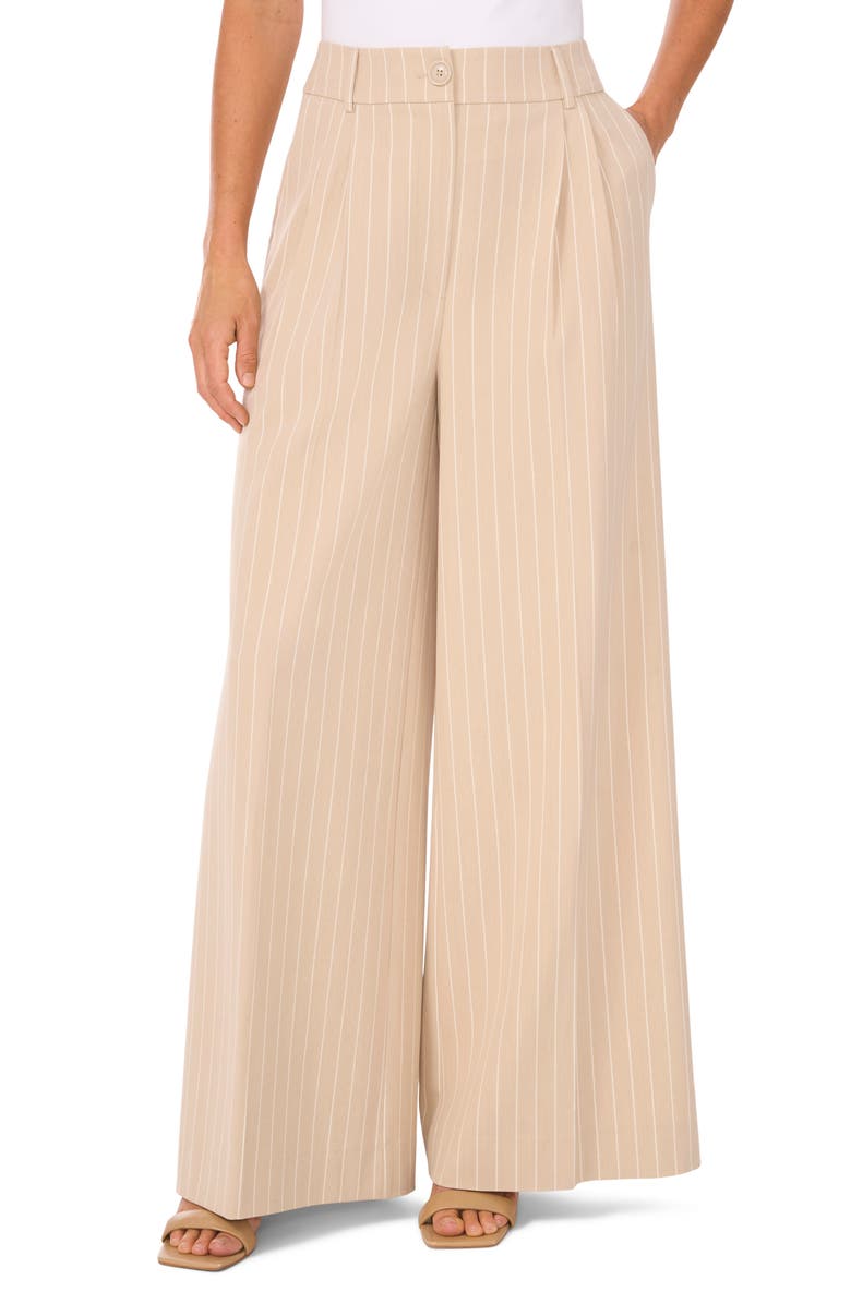 Halogen<sup>®</sup> Pinstripe Wide Leg Pants, Main, color, Oxford Tan