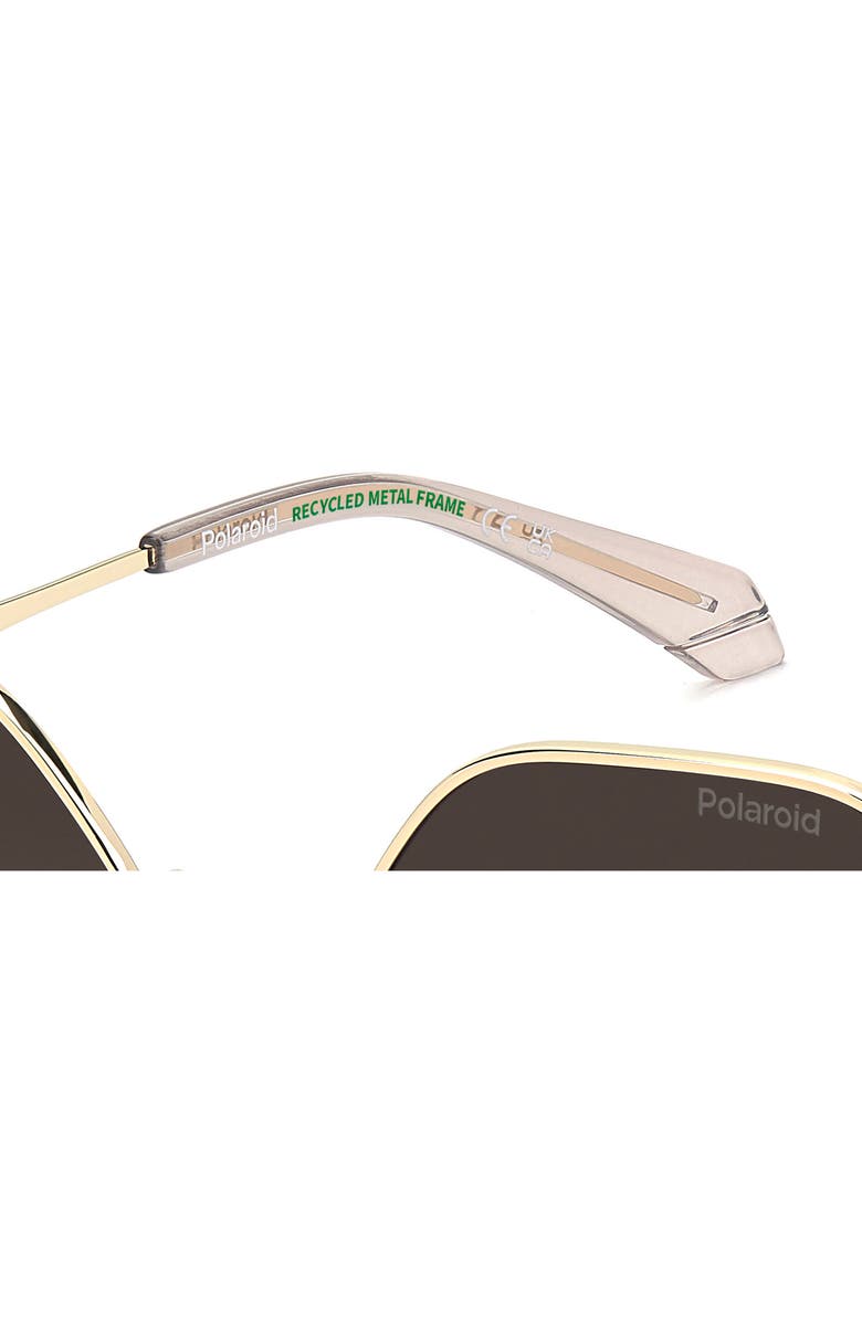Polaroid 56mm Polarized Gradient Square Sunglasses, Alternate, color, Gold Brown/ Brown