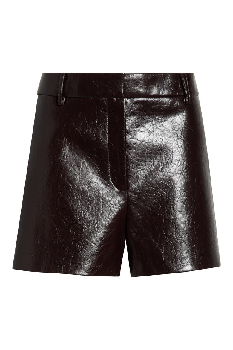 Wynn High Waist Faux Leather Shorts, Alternate, color, DARK BROWN