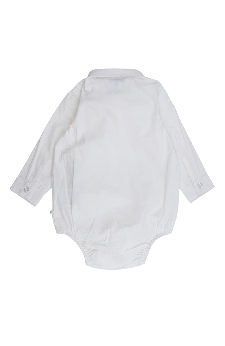 RuggedButts Baby Boys Long Sleeve Button Down Bodysuit, Alternate, color, White