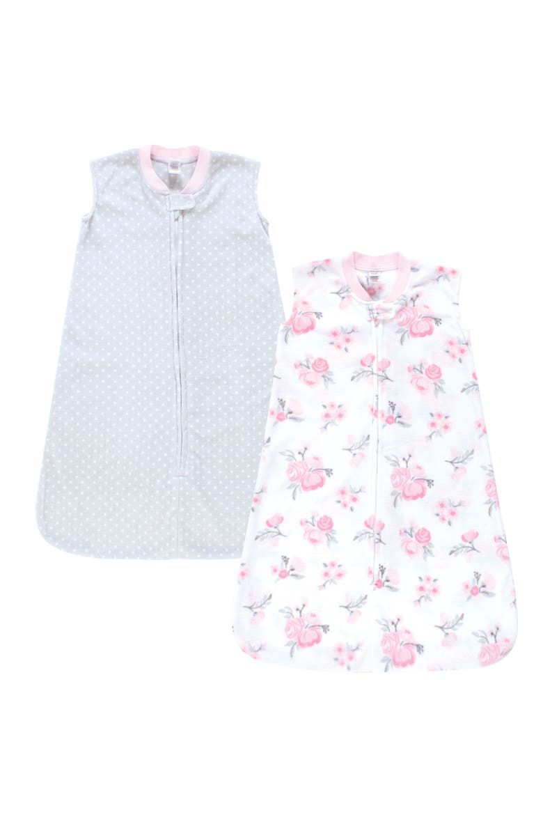 Plush Sleeping Bag, Sack, Blanket 2pk, Main, color, Basic Pink Floral