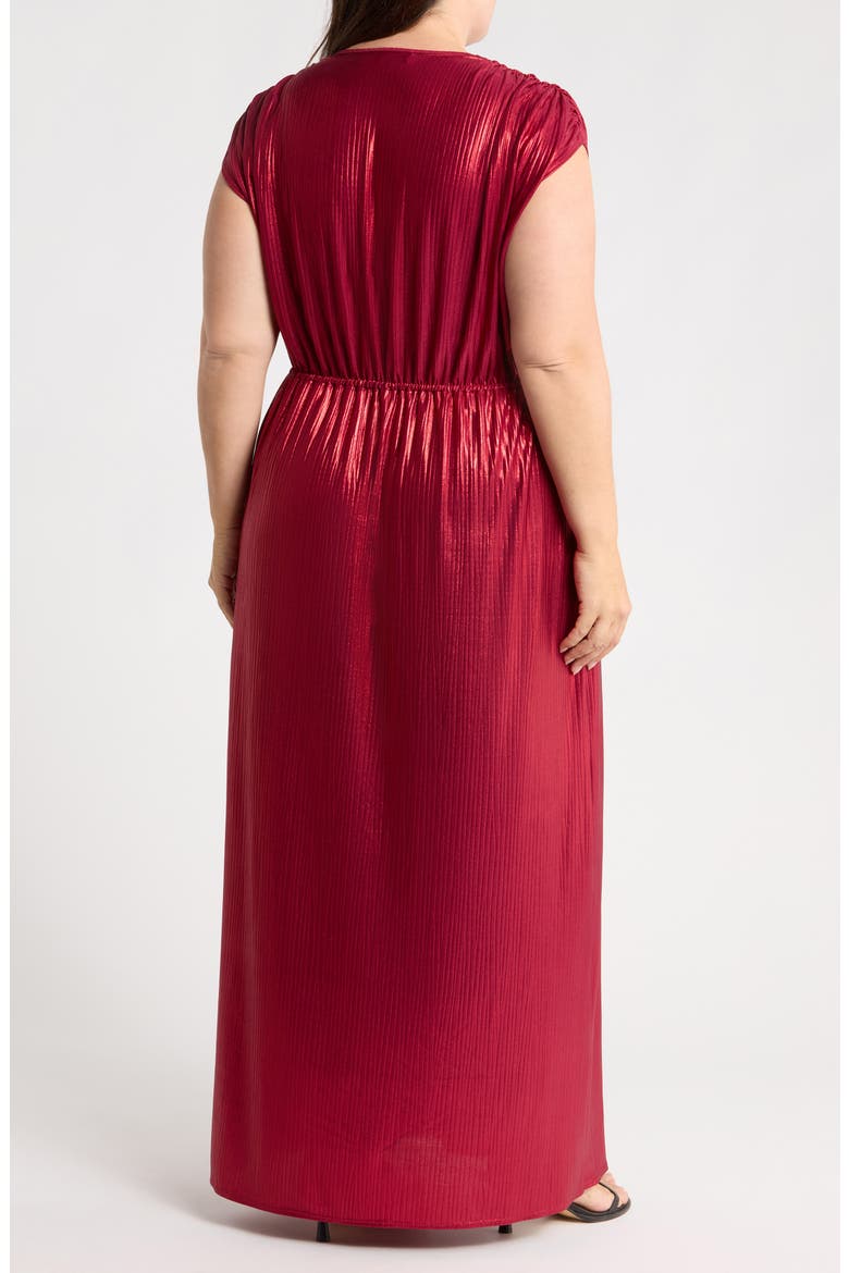 Metallic Sleeveless Maxi Dress, Alternate, color, BURGUNDY