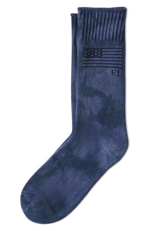 Indigo Piece Dye Boot Socks