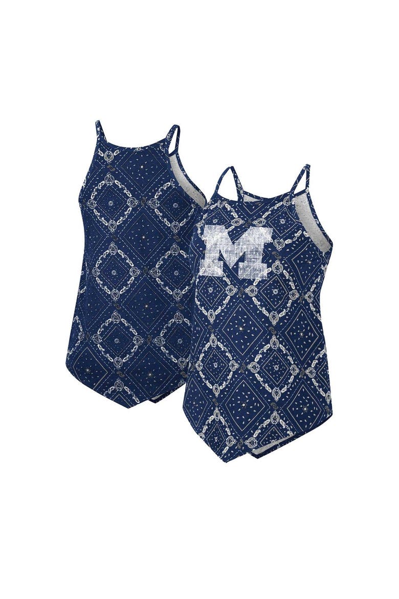 Women's Colosseum x Wrangler Navy Michigan Wolverines Bandana Tank Top, Main, color, Navy