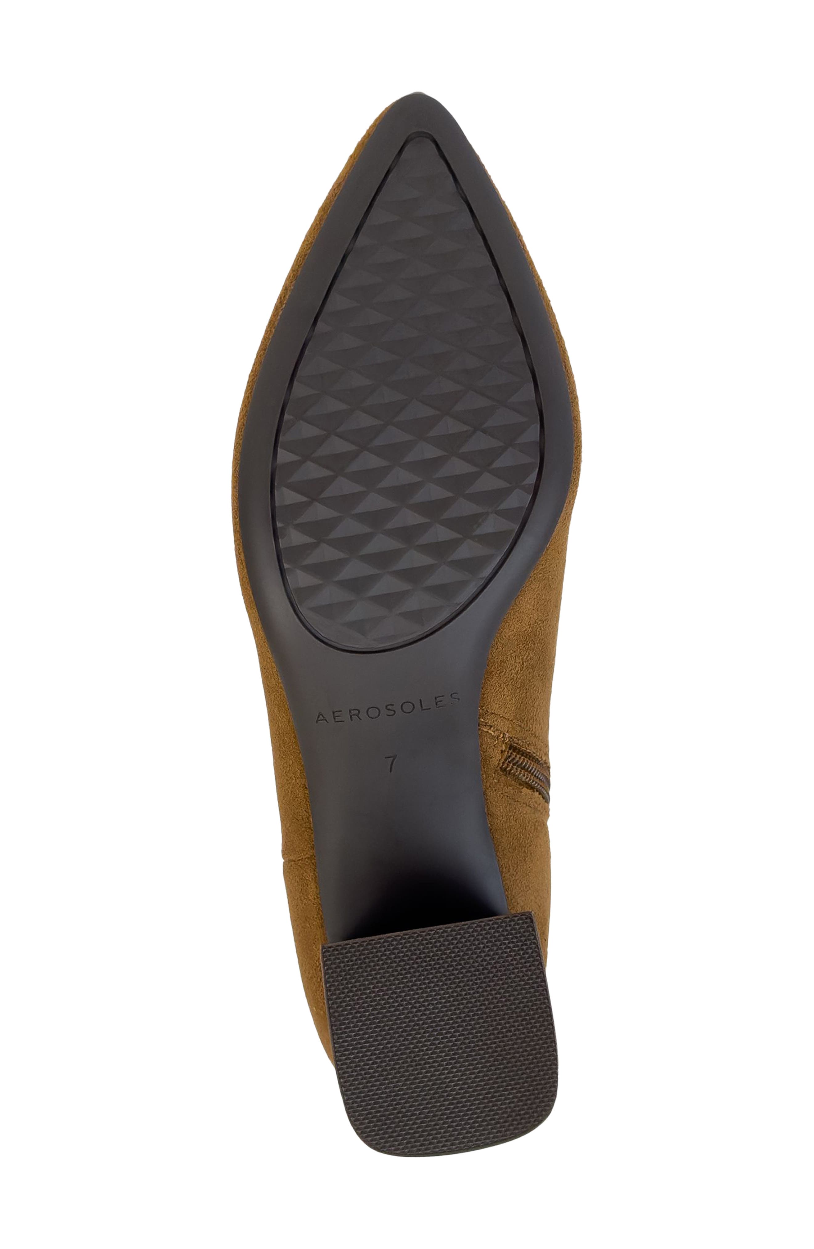Aerosoles Enoch Pointed Toe Bootie, Alternate, color, Tobacco Faux Suede
