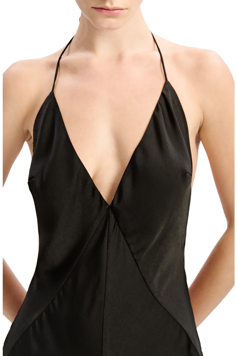 Keaton Wide Leg Halter Jumpsuit, Alternate, color, BLACK