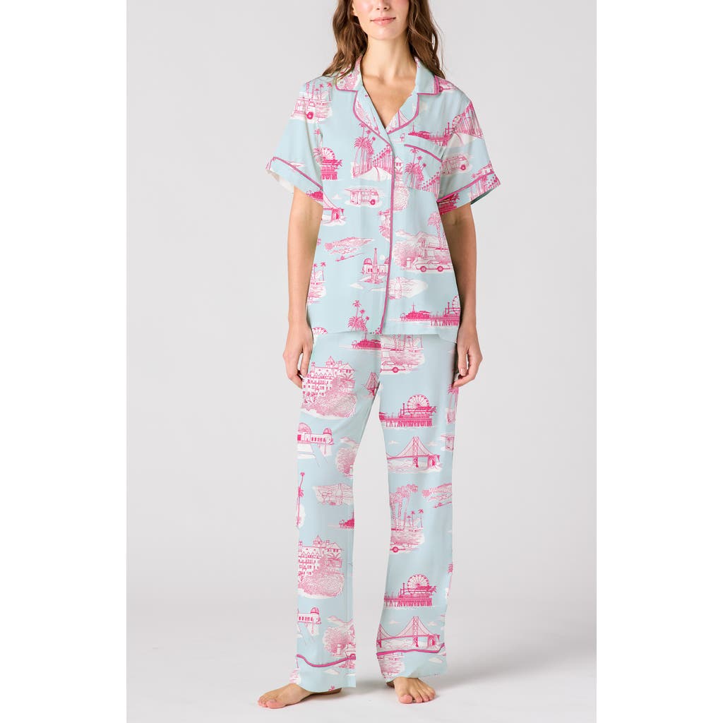 Katie Kime California Toile Pants Set in Light Blue  product