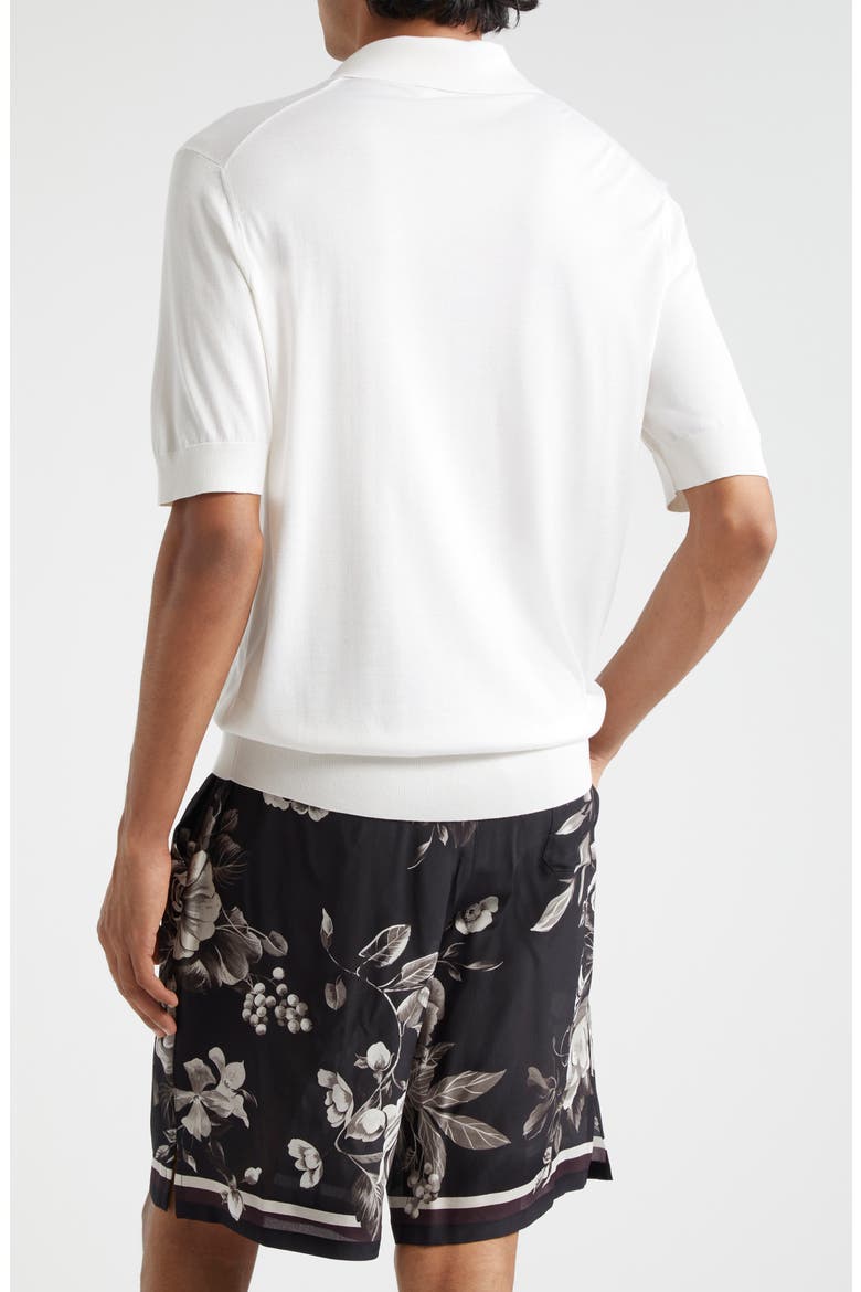 Logo Silk Polo Sweater, Alternate, color, W0800 BIANCO OTTICO