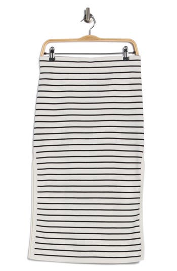 Dkny Jeans Stripe Midi Skirt In White