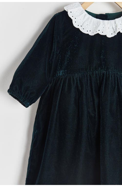 Babycottons Christmas Plush Collar Dress For Infant In Black