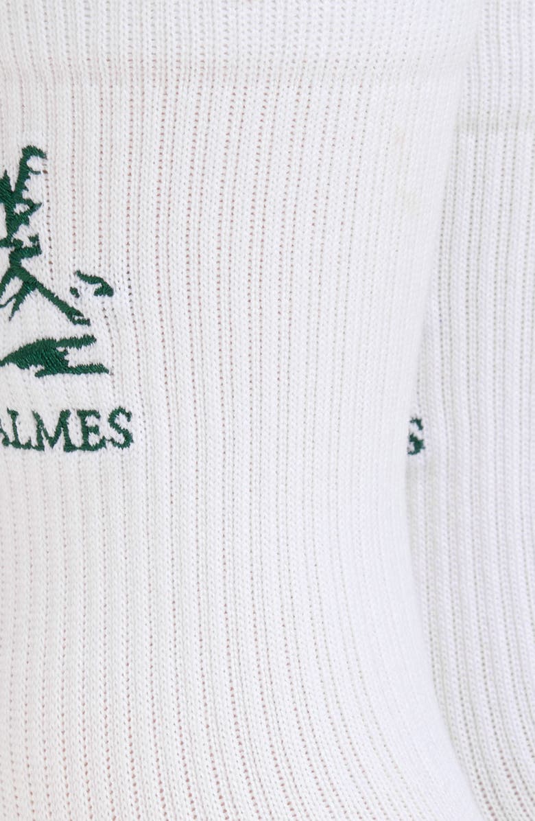PALMES Contrast Logo Tennis Crew Socks, Alternate, color, White