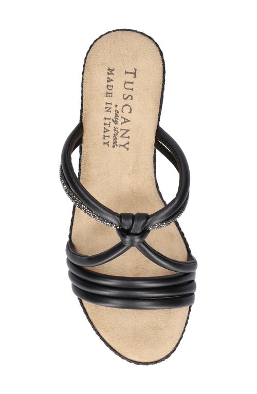 Tuscany By Easy Street® Elvera Womens Embellished Faux Leather Wedge Sandals In Black