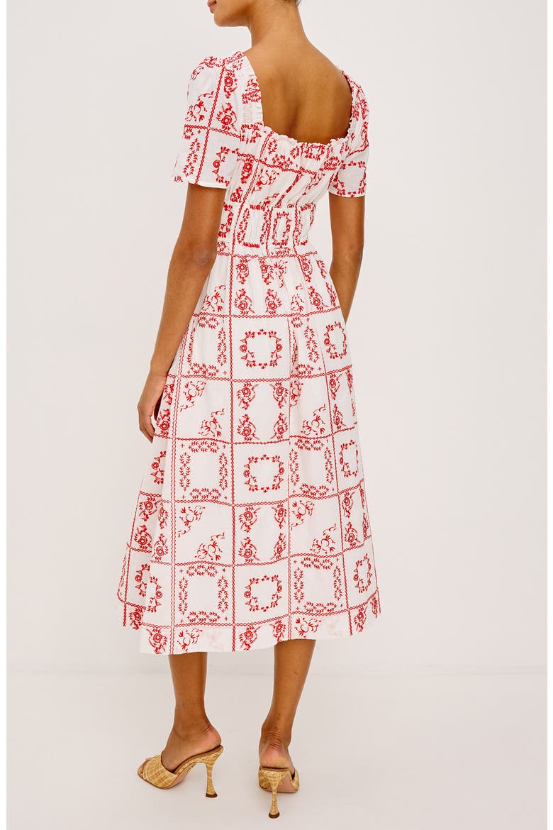 Nanette Print Midi Dress, Alternate, color, IVORY RED HANDKERCHIEF