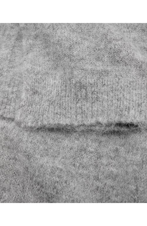 Mango Knit Fringe Scarf In Gray