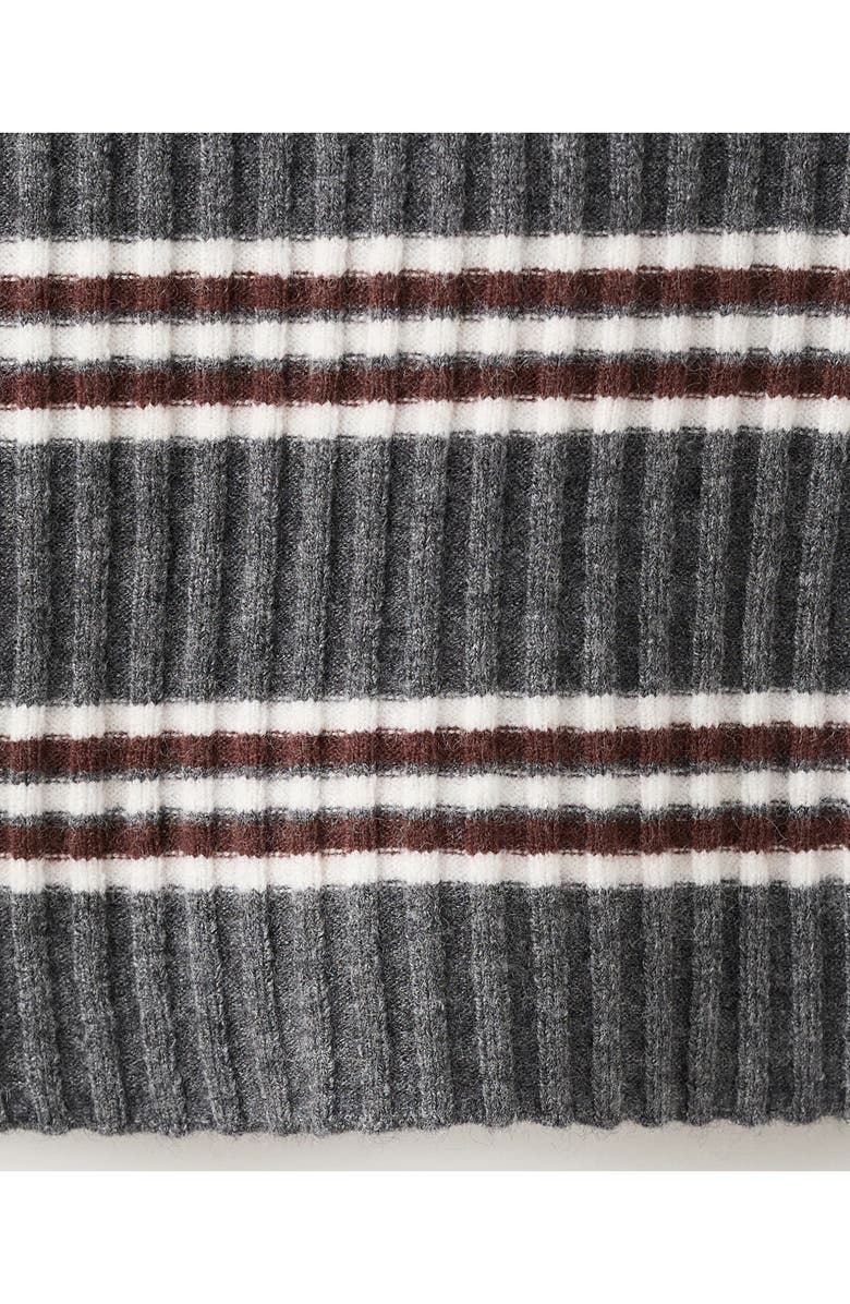 MANGO Stripe Elbow Sleeve Rib Sweater Polo, Alternate, color, 