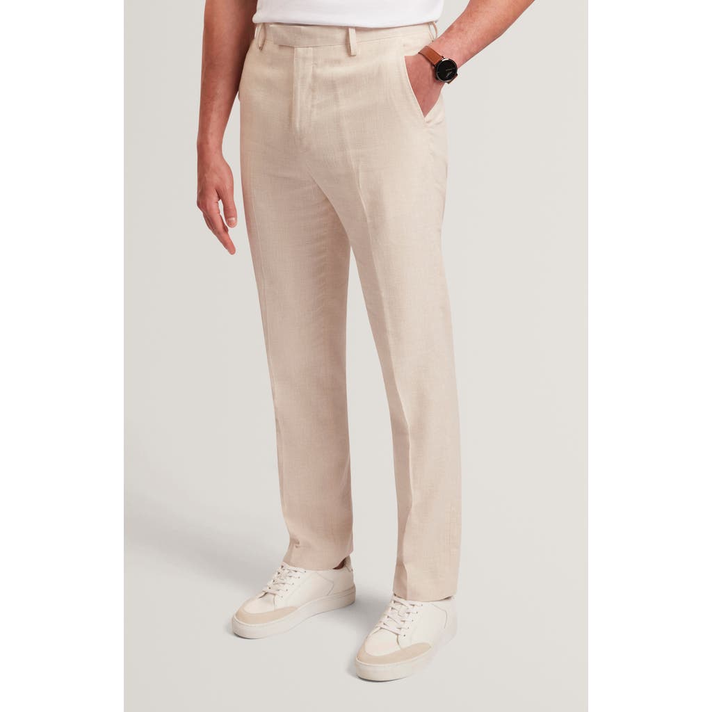 Ted Baker Givrant Slim Fit Linen & Cotton Pants In Gray