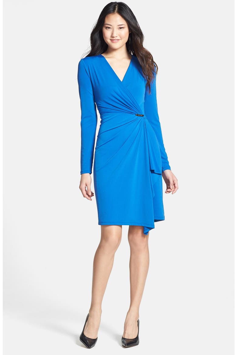 Faux Wrap Dress, Main, color, AMALFI BLUE