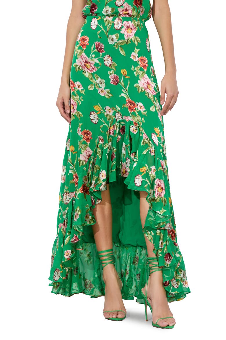 Soraya Asymmetric Maxi Skirt, Main, color, HAMPTONS FLORAL