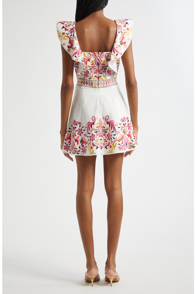 Ana Placed Embroidery Stretch Cotton Minidress, Alternate, color, WHITE PLAYA