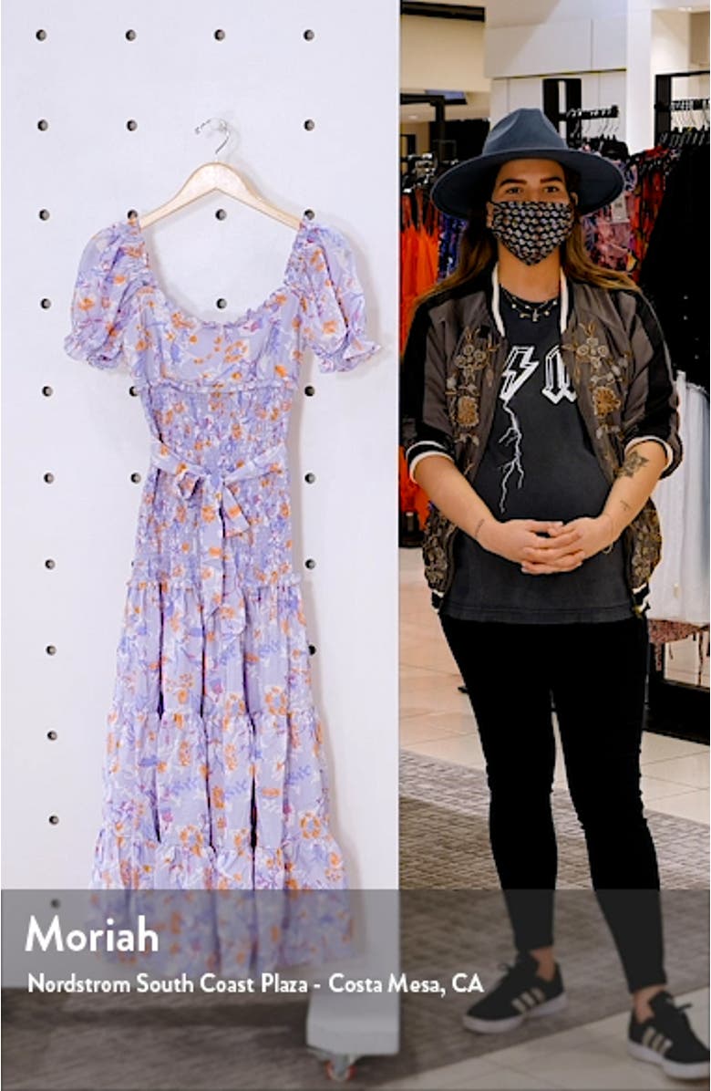 Taylor Floral Smocked & Belted Tiered Dress, sales video thumbnail