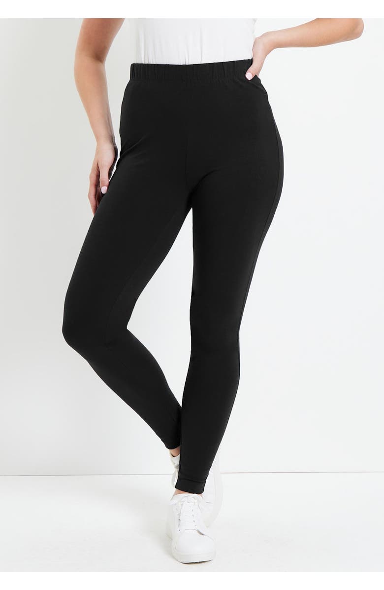 June + Vie Classic Ankle Legging, Alternate, color, Black