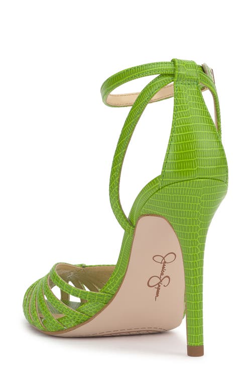 Jessica Simpson Paveri Ankle Strap Pointed Toe Pump In Lizard Green
