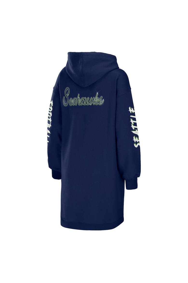 Women's WEAR by Erin Andrews College Navy Seattle Seahawks Hoodie Dress, Alternate, color, Navy