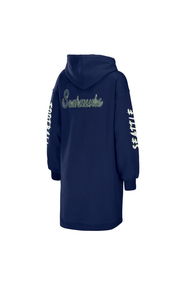 WEAR by Erin Andrews Women's WEAR by Erin Andrews College Navy Seattle Seahawks Hoodie Dress, Alternate, color,