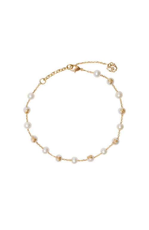 Burberry Ekd Sphere Pearl Bracelet In Gold/pearl
