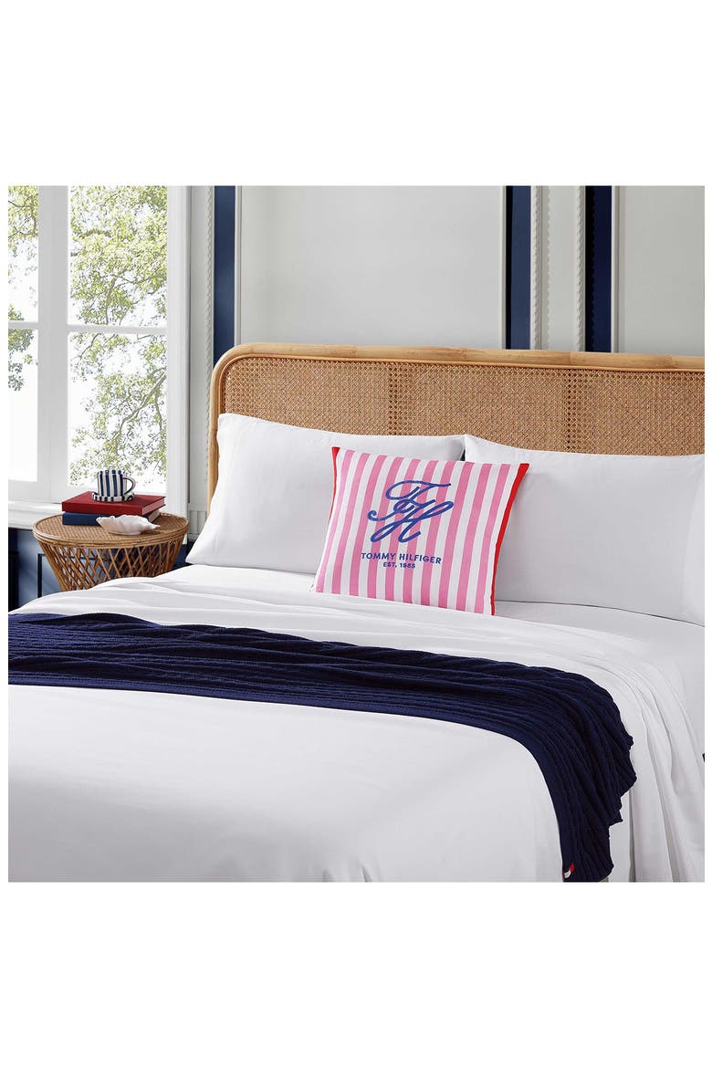 Beachfront Stripe Accent Pillow, Alternate, color, FLOWER PINK