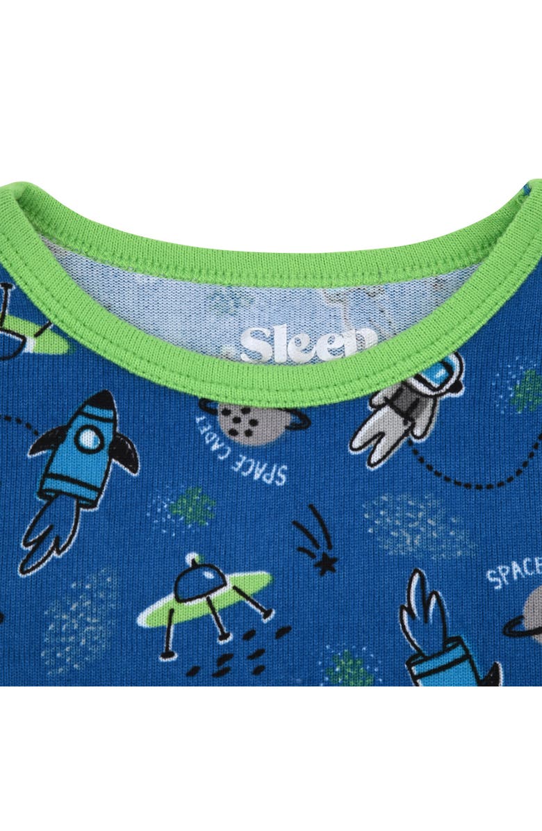 SLEEP ON IT Fitted Two-Piece Pajamas & Socks Set, Alternate, color, Blue