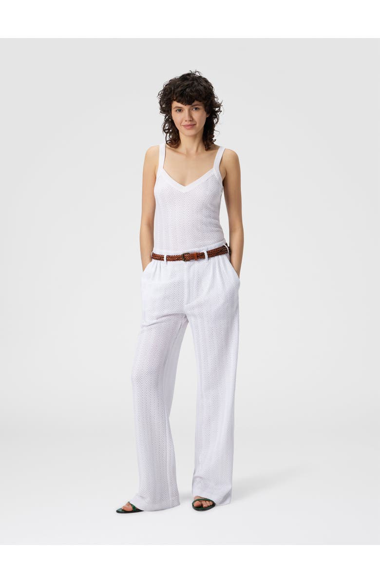 Missoni Tailored Pants With Zigzag Pattern, Alternate, color, White