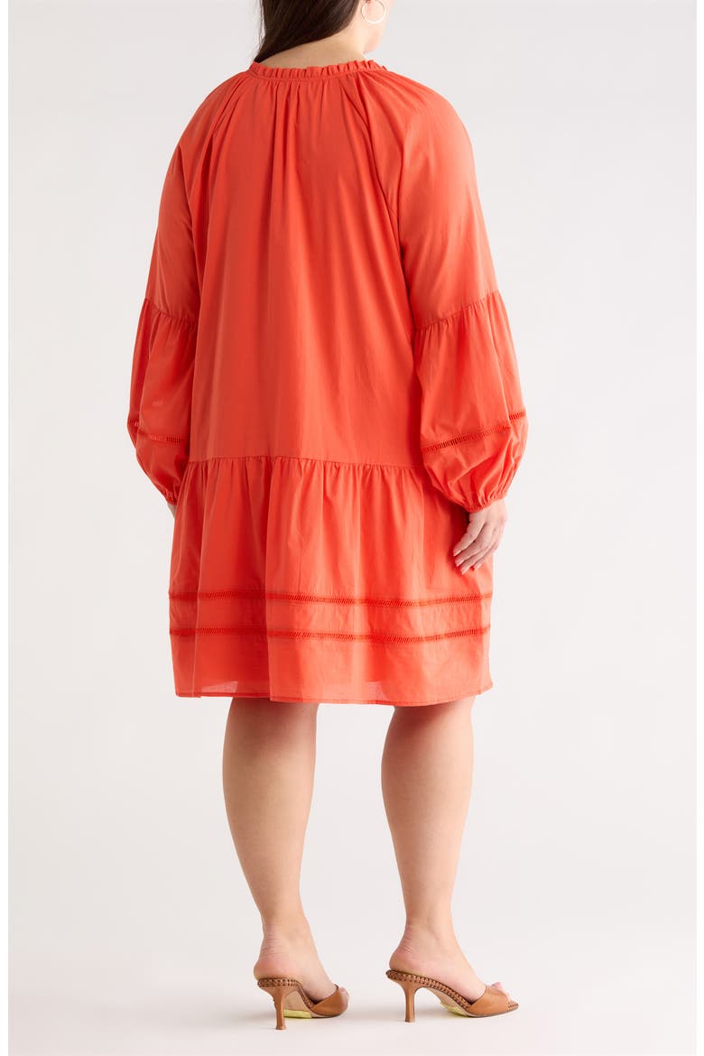Ivonna Long Sleeve Cotton Shift Dress, Alternate, color, TOMATO RED