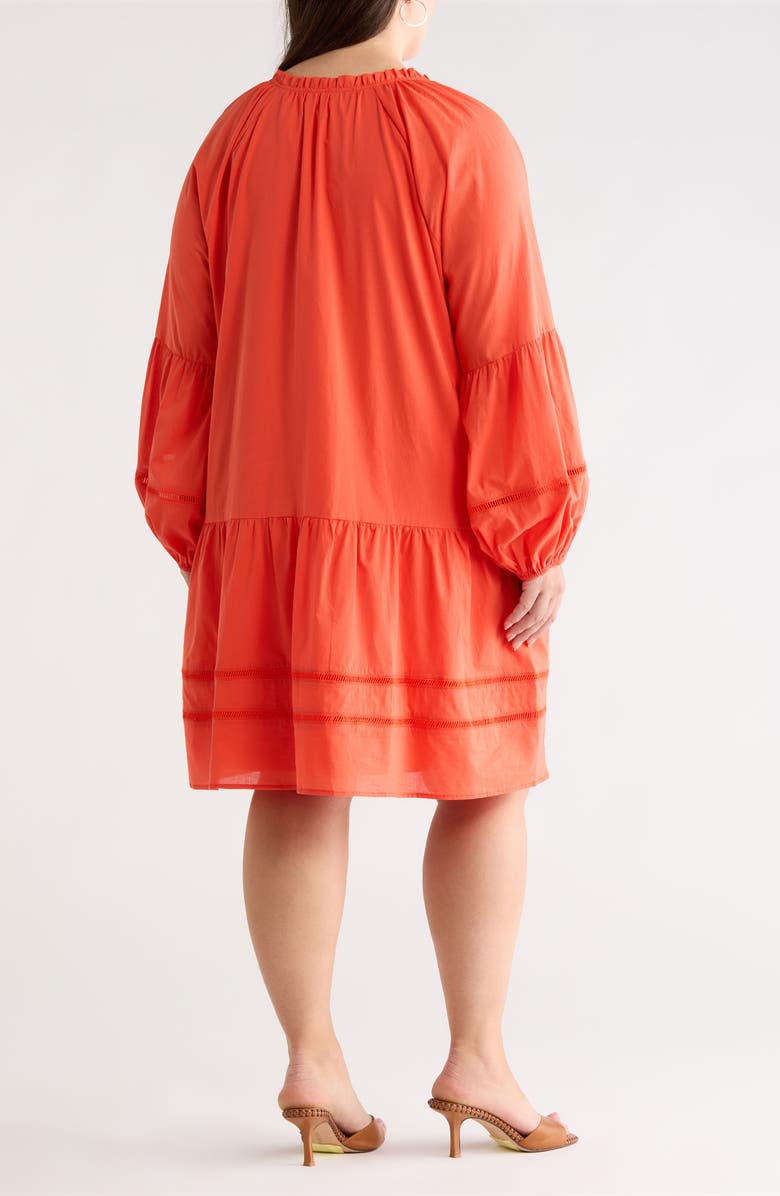 SUGARLIPS Ivonna Long Sleeve Cotton Shift Dress, Alternate, color, Tomato Red